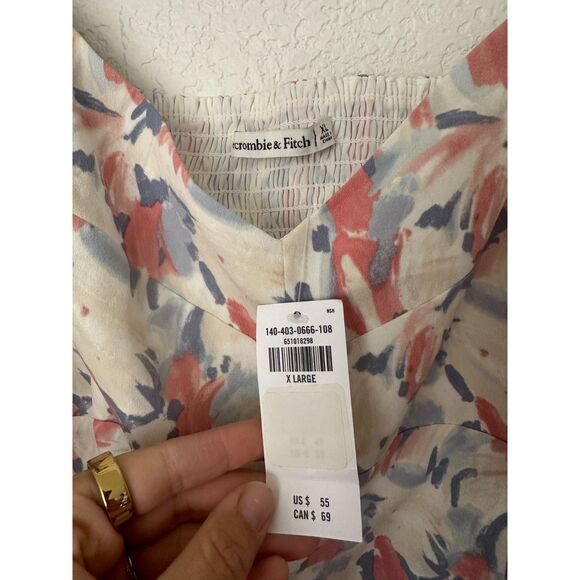 Abercrombie & Fitch Puff Sleeve Chiffon Pullover Cropped Top Size XL NWT - Picture 5 of 7